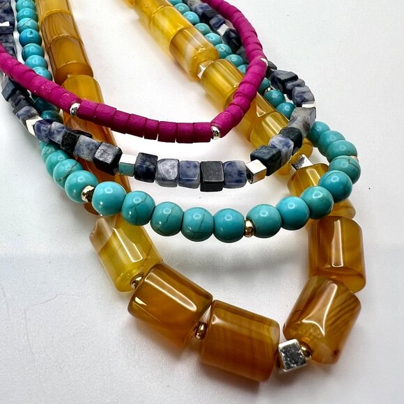 Nakamol Natural Gemstone Multi-Strand Necklace Stunning - Picture 15 of 15